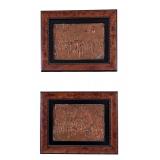 LR - Pair of Vintage Embossed Copper Wall Plaques