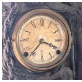 LR - Antique Cast Metal Mantle Clock with Nautical Sailor Figure