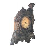 LR - Antique Cast Metal Mantle Clock with Nautical Sailor Figure