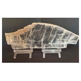 LR - Abstract Resin Sculpture with Textured Edges