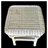 P - Two Vintage Wicker Chairs and Side Table
