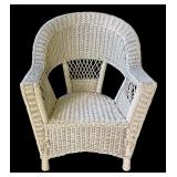 P - Two Vintage Wicker Chairs and Side Table