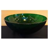 LR - Set of 3 Vintage Green Glass Serving Bowls