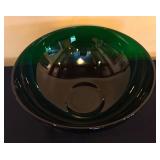 LR - Set of 3 Vintage Green Glass Serving Bowls