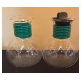 LR - Set of 8 Vintage Cory Glass Coffee Servers with Colored Bands