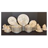 LR - Sango Apple Blossom China Dinnerware Set 76 Pieces