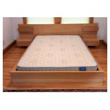 UL - Modern Wood Queen Bed Frame with Headboard