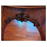 ML - Antique English Marble Top Mirrored Sideboard with Burl Wood Veneer