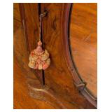 ML - Antique English Marble Top Mirrored Sideboard with Burl Wood Veneer