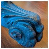 ML - Antique Round Oak Dining Table with Carved Paw Feet and 4 Leaves