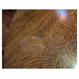 ML - Antique Round Oak Dining Table with Carved Paw Feet and 4 Leaves