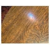 ML - Antique Round Oak Dining Table with Carved Paw Feet and 4 Leaves