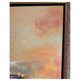 UL - Framed Abstract Oil Painting with Bold Colors by Pedros Martin