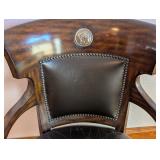 UL - Vintage Armchair with Lion Head Armrests and Unique Tiger Patch Back