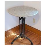 UL - Antique French Stone Top Cast Iron Bistro Table