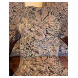 ML - Set of 6 Vintage Upholstered Armchairs with Carved Wood Frames