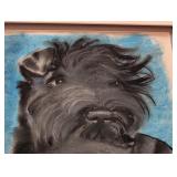 UL - Framed Watercolor Painting of Kerry Blue Terriers