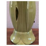 UL - Vintage Green Ceramic Table Lamp Base 11in Tall Needs Repair