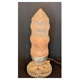 ML - Vintage Art Deco Boudoir Lamp / Vintage Frosted Torpedo Boudoir Lamp