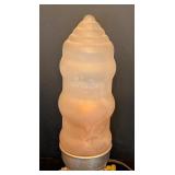 ML - Vintage Art Deco Boudoir Lamp / Vintage Frosted Torpedo Boudoir Lamp