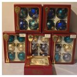 LL - Collection of Vintage Christmas Glass Ornaments Assorted Shapes and Colors