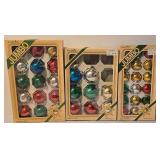 LL - Collection of Vintage Christmas Glass Ornaments Assorted Shapes and Colors