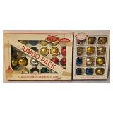 LL - Collection of Vintage Christmas Glass Ornaments Assorted Shapes and Colors