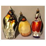 LL - Collection of 11 Assorted Christmas Ornaments Including Penguins and Glass Fish