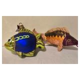 LL - Collection of 11 Assorted Christmas Ornaments Including Penguins and Glass Fish