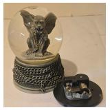 LL - Fantasy Pewter Figurine Collection with Gargoyle Snow Globe and Crystal Orbs