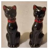 LL - Lot of 2 Vintage Salt and Pepper Shaker Sets - Black Cats and Flamingos