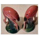 LL - Lot of 2 Vintage Salt and Pepper Shaker Sets - Black Cats and Flamingos