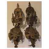 LL - Set of 4 Vintage 15-Inch Electric Wall Sconces with Ship Motif