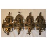 LL - Set of 4 Vintage 15-Inch Electric Wall Sconces with Ship Motif