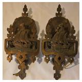 LL - Set of 4 Vintage 15-Inch Electric Wall Sconces with Ship Motif