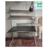 LL - Office Desk with Adjustable Shelves and Overhead Lamp