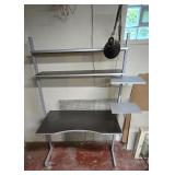 LL - Office Desk with Adjustable Shelves and Overhead Lamp