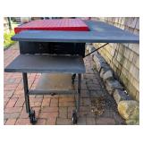 Blackstone 4-Burner Outdoor Gas Griddle with Red Steel Cover and Side Shelves