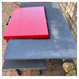 Blackstone 4-Burner Outdoor Gas Griddle with Red Steel Cover and Side Shelves