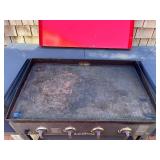 Blackstone 4-Burner Outdoor Gas Griddle with Red Steel Cover and Side Shelves