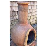 Large Terracotta Outdoor Chiminea Wood-Burning Fireplace