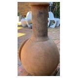 Large Terracotta Outdoor Chiminea Wood-Burning Fireplace