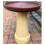 Outdoor Concrete Bird Bath with Decorative Pedestal