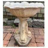 Decorative Concrete Birdbath with Fish Motif Pedestal