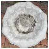 Decorative Concrete Birdbath with Fish Motif Pedestal