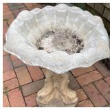Decorative Concrete Birdbath with Fish Motif Pedestal