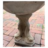 Decorative Concrete Birdbath with Fish Motif Pedestal