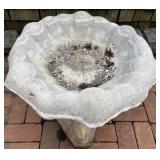 Decorative Concrete Birdbath with Fish Motif Pedestal