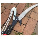 Telescoping Tree Pruner with Pole Saw Attachment