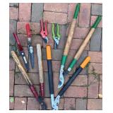 Lot of 7 Garden Pruners, Shears, and Loppers - Various Styles